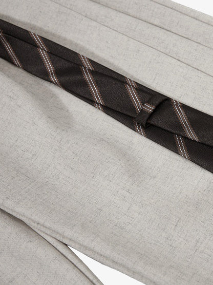 Stylish Wide-Leg Trousers with Unique Tie Accent for Modern Fashionistas 