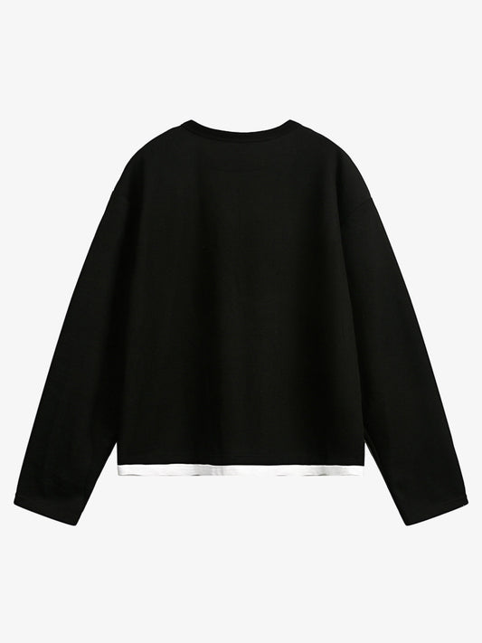 Cotton Blend Long Sleeve Star Print Crewneck Sweater for Women 