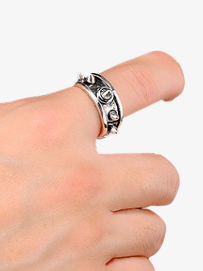 Stainless Steel Punk Spike Ring for Men and Women - Edgy Fashion Statement Jewelry with Bold Cone Studs 