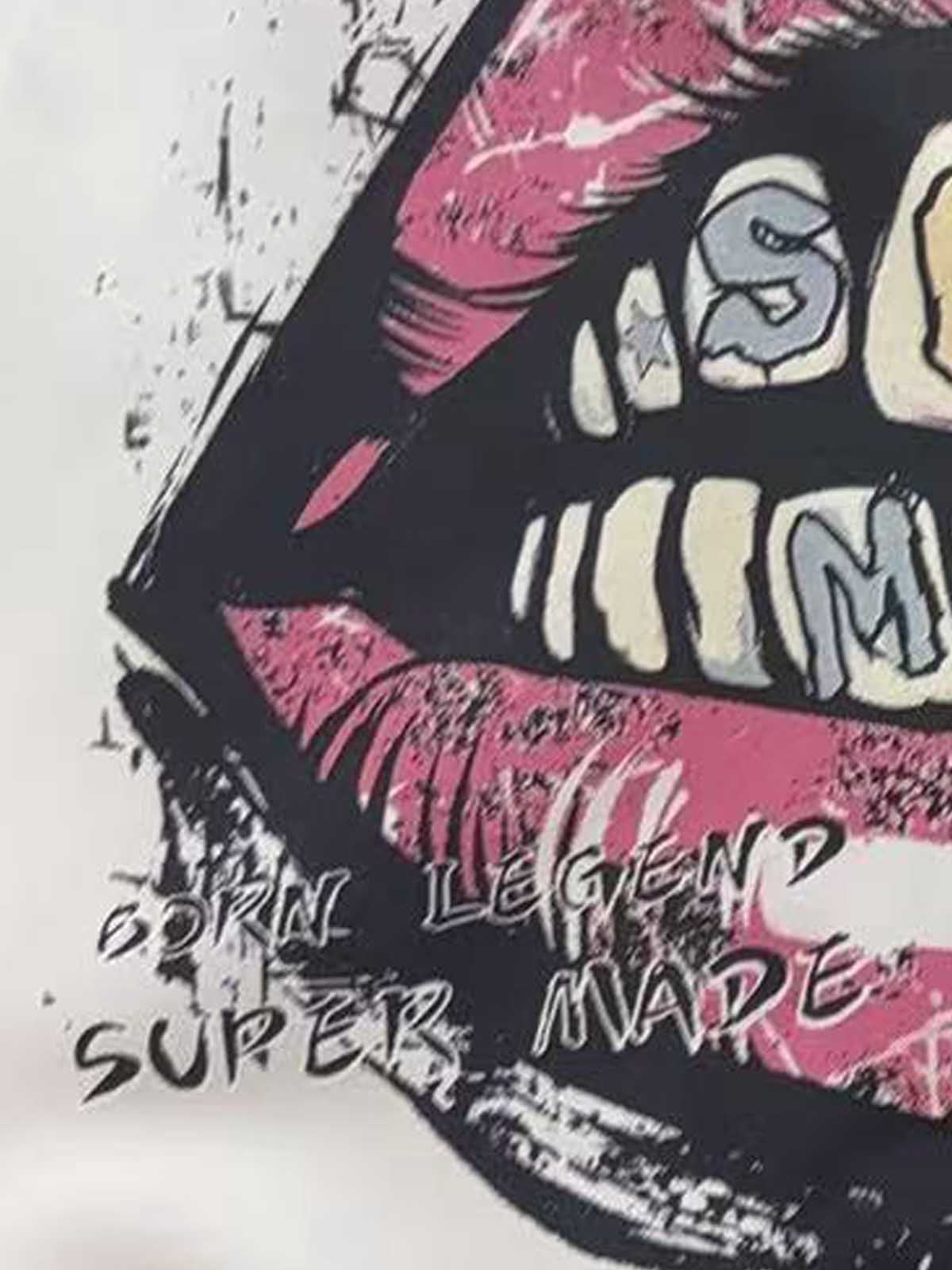 Retro Letter Lip Graphic T-Shirt