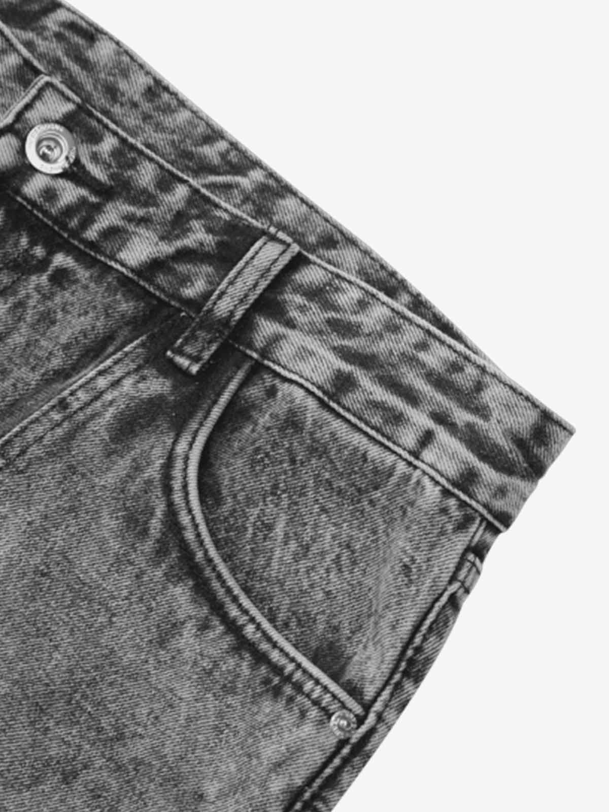 Thesupermade American Street Style Washed Distressed Work Jeans - 2354