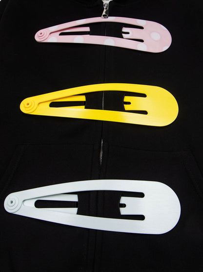 Cotton Blend Hoodie with Hair Clip Print Design for Men and Women?