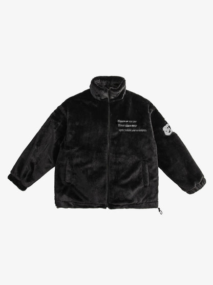 Thesupermade Street Letter Embroidered Fleece Jacket - 1838