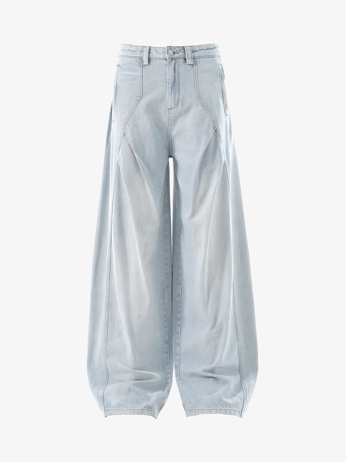 Wide-Leg Denim Trousers with Distressed Details for Everyday Style 