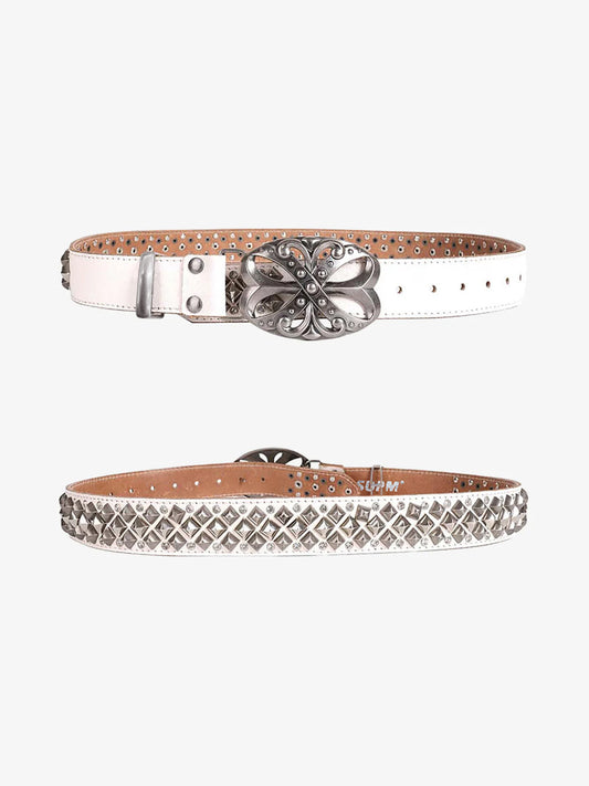 Thesupermade Retro Punk Rhinestone Belt - 2175