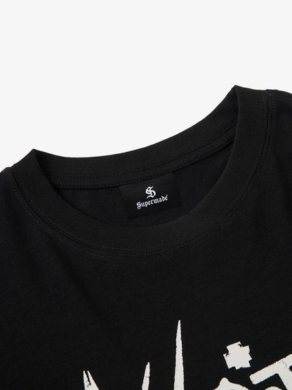 Hip-Hop Punk Faux Two-Piece Long-Sleeved T-Shirt - 2457