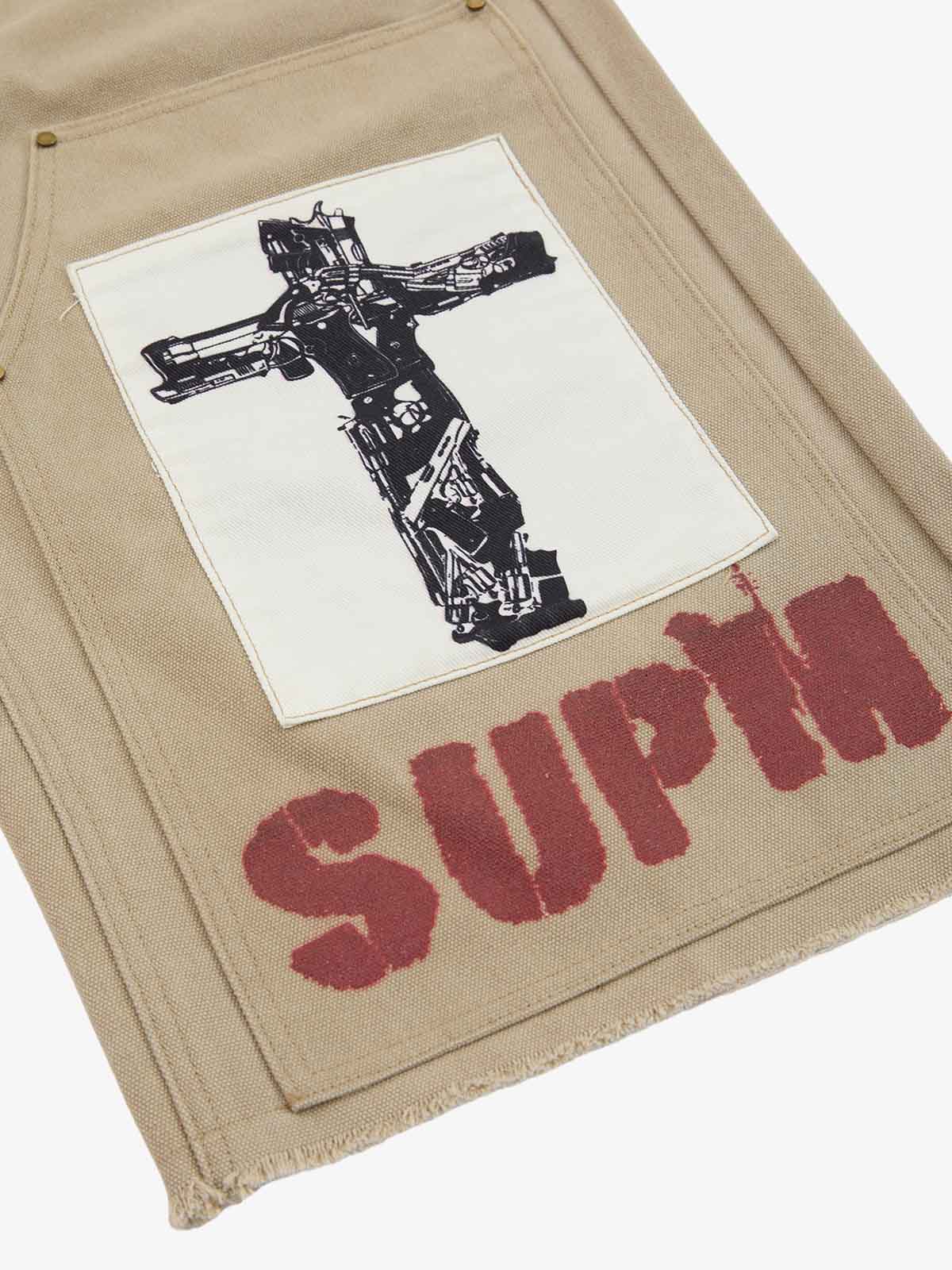 Supermade Multi-Element Appliqu¨¦ Patchwork Denim Suit?