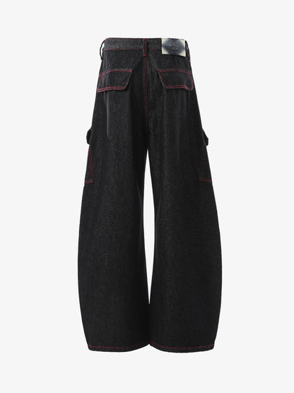 High-Waisted Wide-Leg Cargo Pants with Unique Pocket Design 