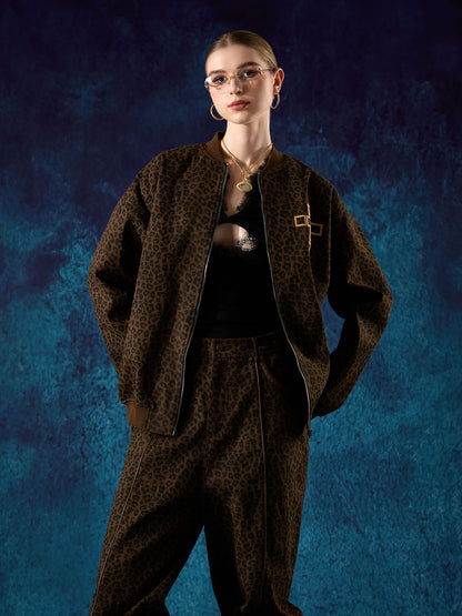 SUPM Letter Graffiti Cross Frame Leopard Print Set