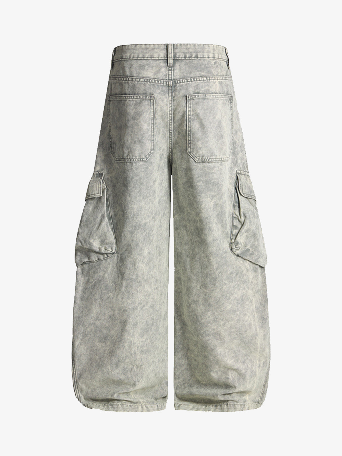 Vintage Washed Multi-Pocket Barrel Jeans 