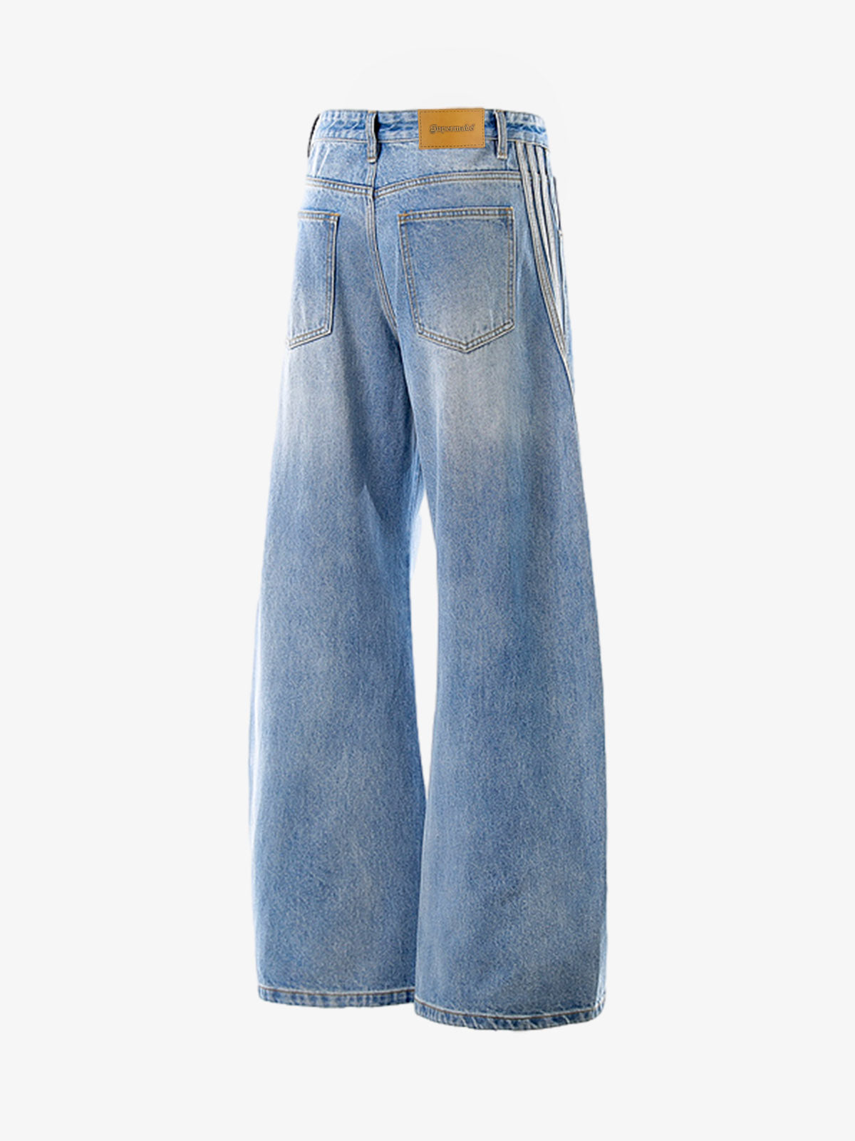 Washed Side Stripe Machete Jeans 