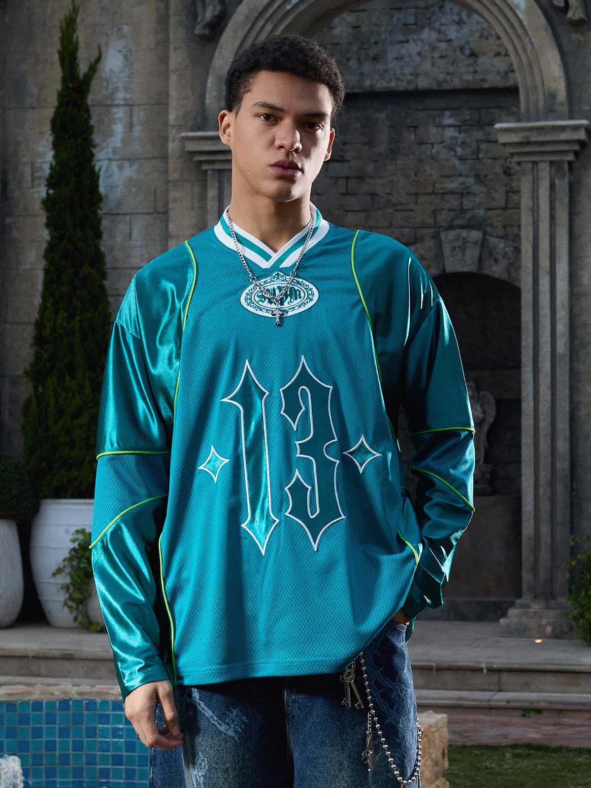 Supermade American Gothic Font Satin Mesh Jersey?