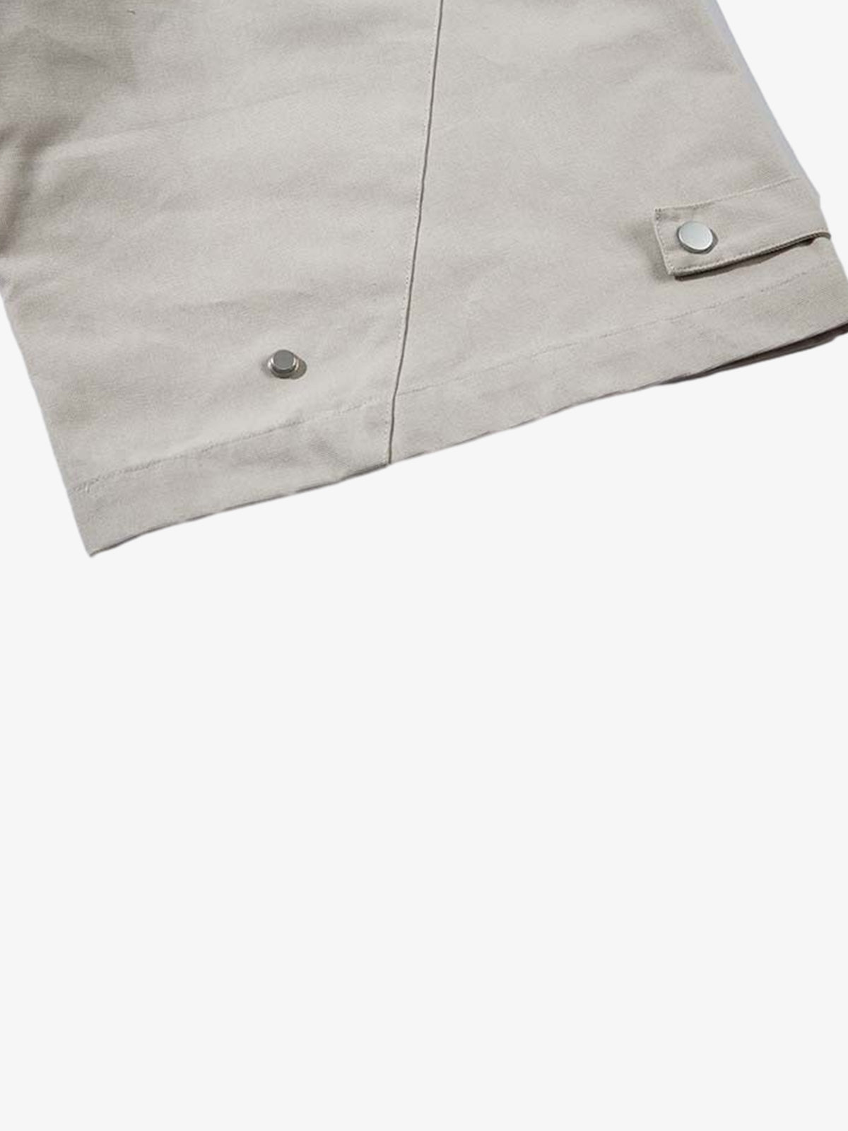 Cotton Blend Tailored Shorts with Side Pockets and Adjustable Cuffs 
