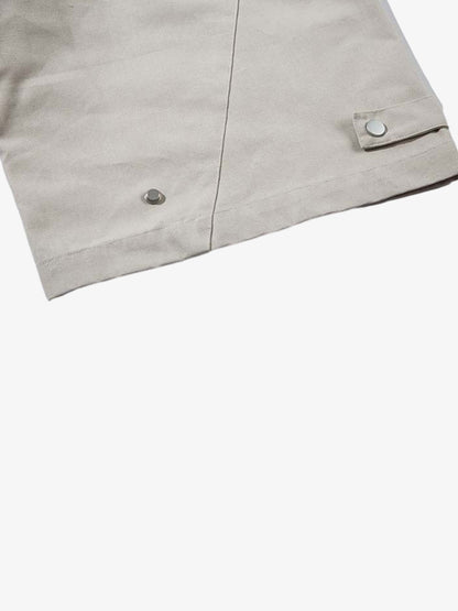 Cotton Blend Tailored Shorts with Side Pockets and Adjustable Cuffs 
