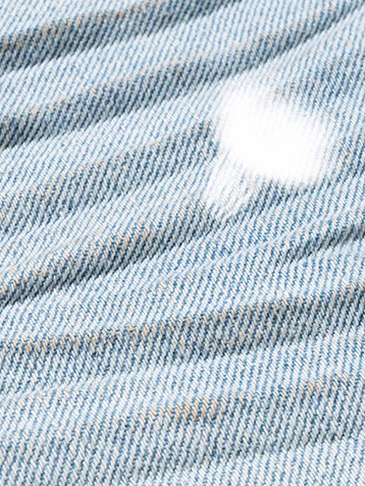 Cotton Denim Layered Ripped Shorts with Beige Underlayer for Men and Women, Fashionable Streetwear Style?