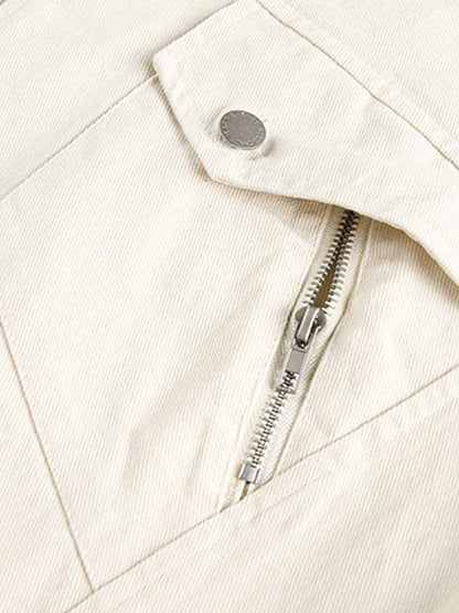 Panel Construction Button-Up Workwear Jacket