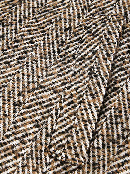 Vintage Herringbone Zip Up Jacket