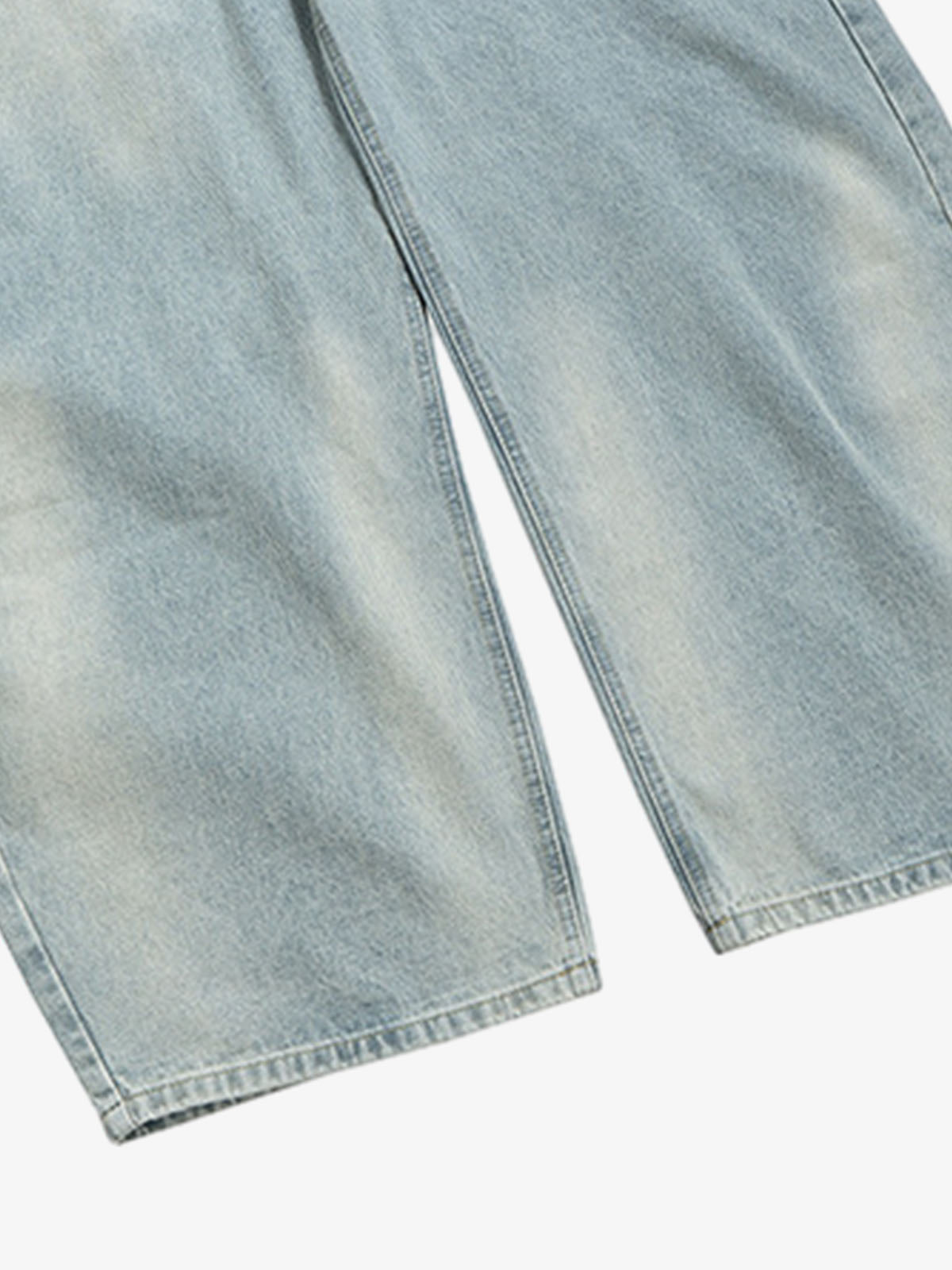 Light Wash Denim Wide Leg Cropped Pants High Waist Fashion Streetwear Style?