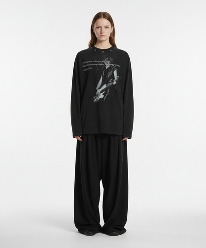 American Retro Rivet Design Street Hip-Hop Long Sleeves T-Shirt