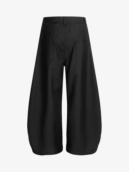 Adjustable Side Buttons Barrel Pants 