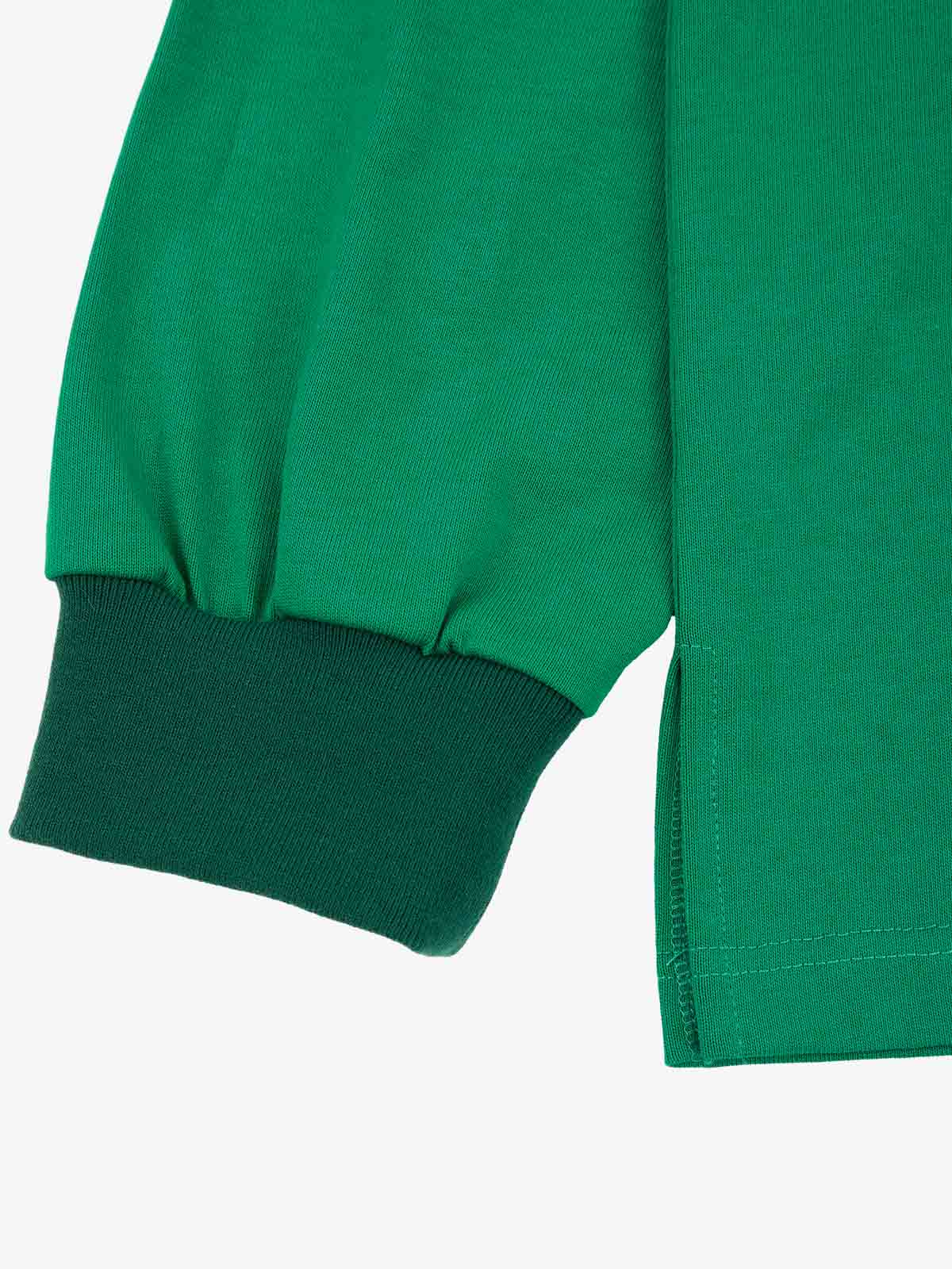 Supermade Color-Blocked Polo Collar Embroidered Print Long-Sleeved Jersey?