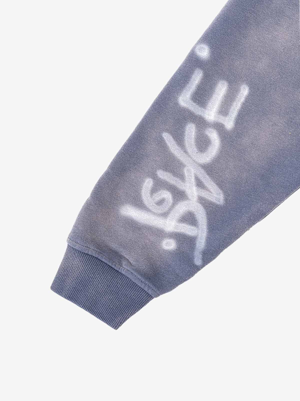 Street Graffiti Spray Print Zip Up Hoodie 