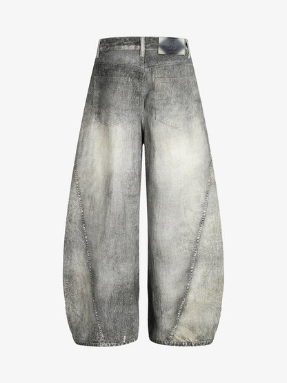 Wide-Leg Denim Trousers with Distressed Look for Modern Fashionistas 