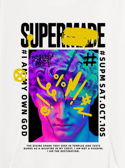 Thesupermade Cyberpunk Graffiti David Statue Hooded Sweatshirt 