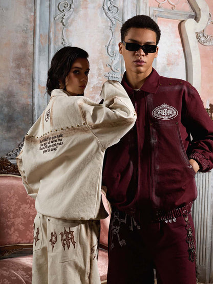 Cotton Blend Pink Track Suit with Supermad Logo Print and Side Stripes 