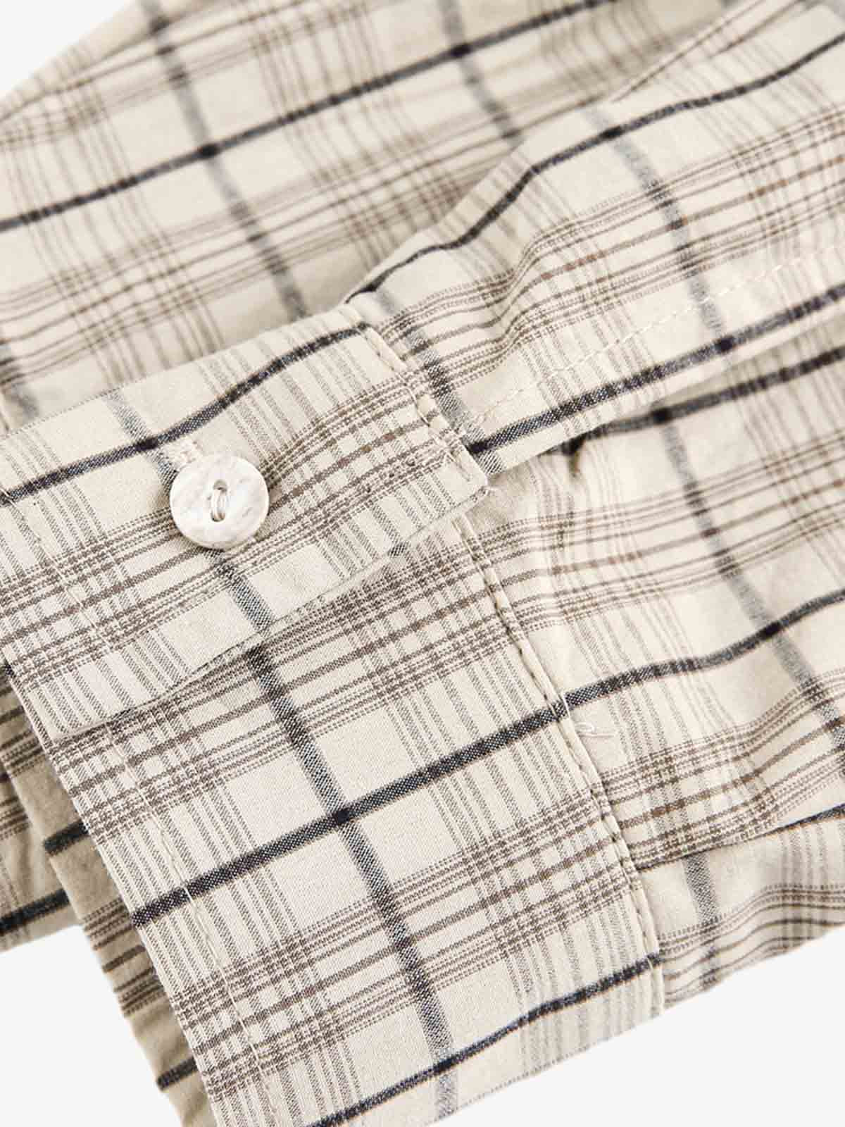 Street Print Lettering Plaid Long-Sleeve Shirt 