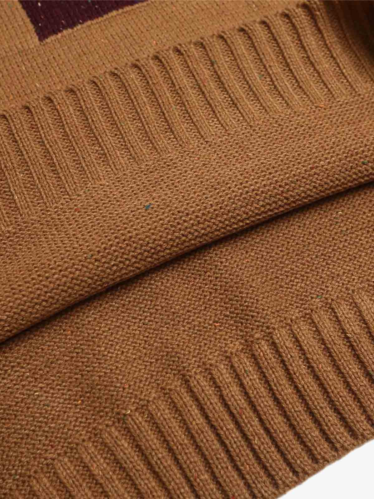 Oversized Knit Sweater with Bold Letter Design for Fall and Winter 