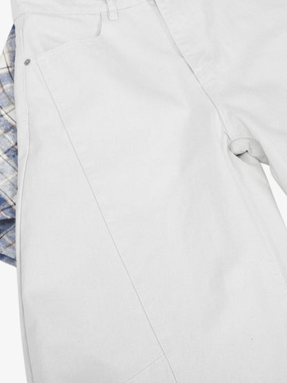 Stylish Wide-Leg Pants with Plaid Tie Belt - Perfect for Casual and Fashionable Looks 