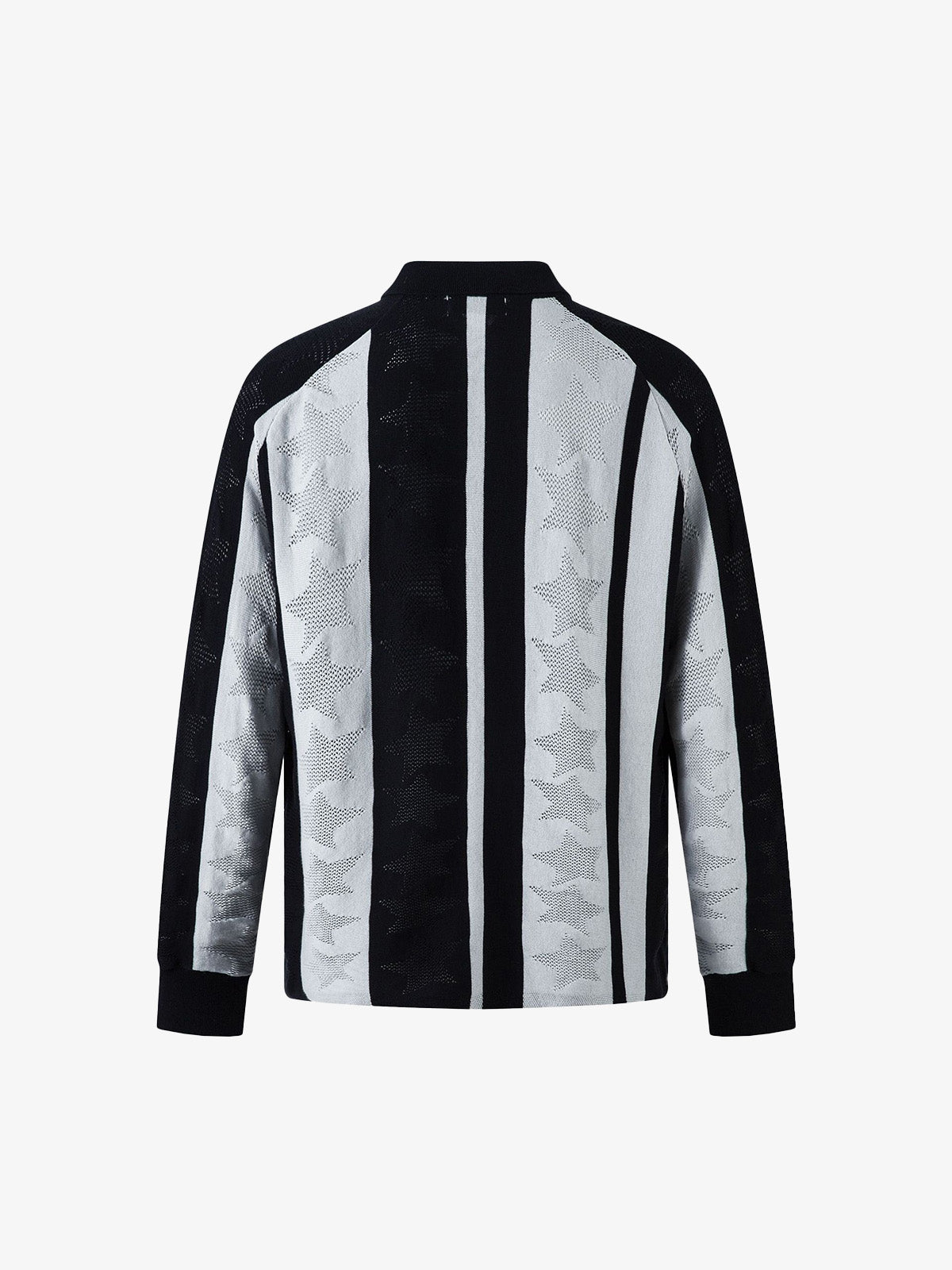 Striped Color-Block Knit Button-Up Cardigan 