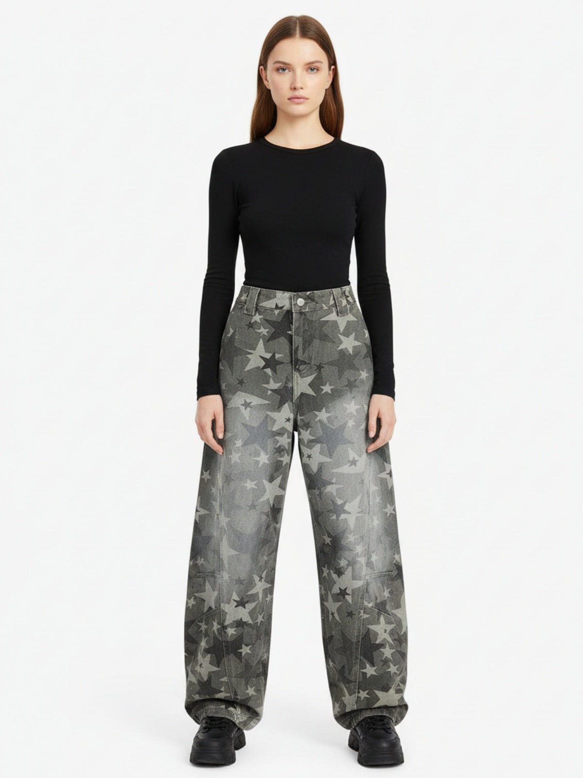 Camouflage Machete RO Star Wide-Leg Jeans