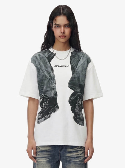 3D Trompe L’Oeil Graphic Short Sleeve T-Shirt
