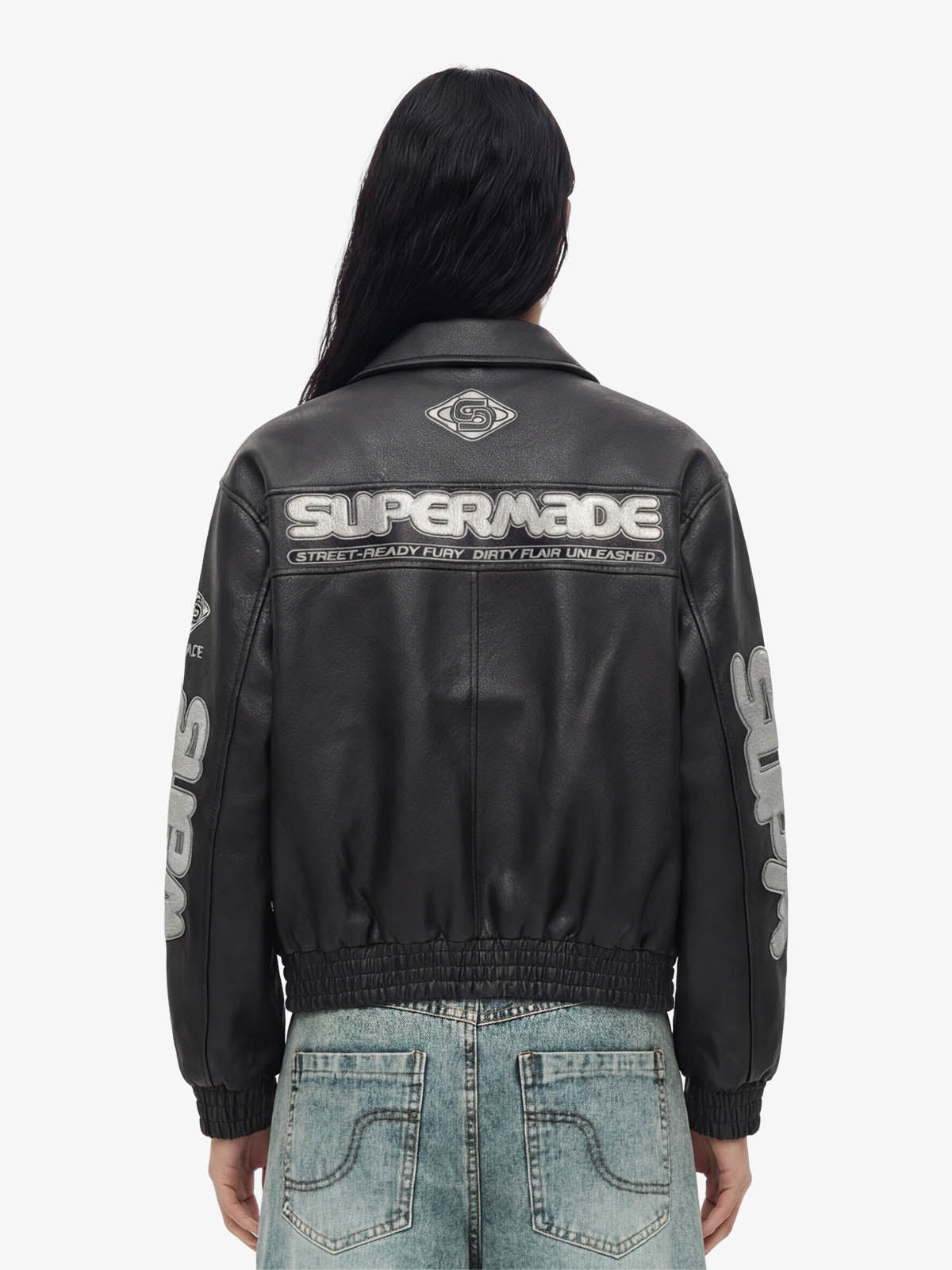 Faux Leather Vintage Street Black Air Jacket - 1821