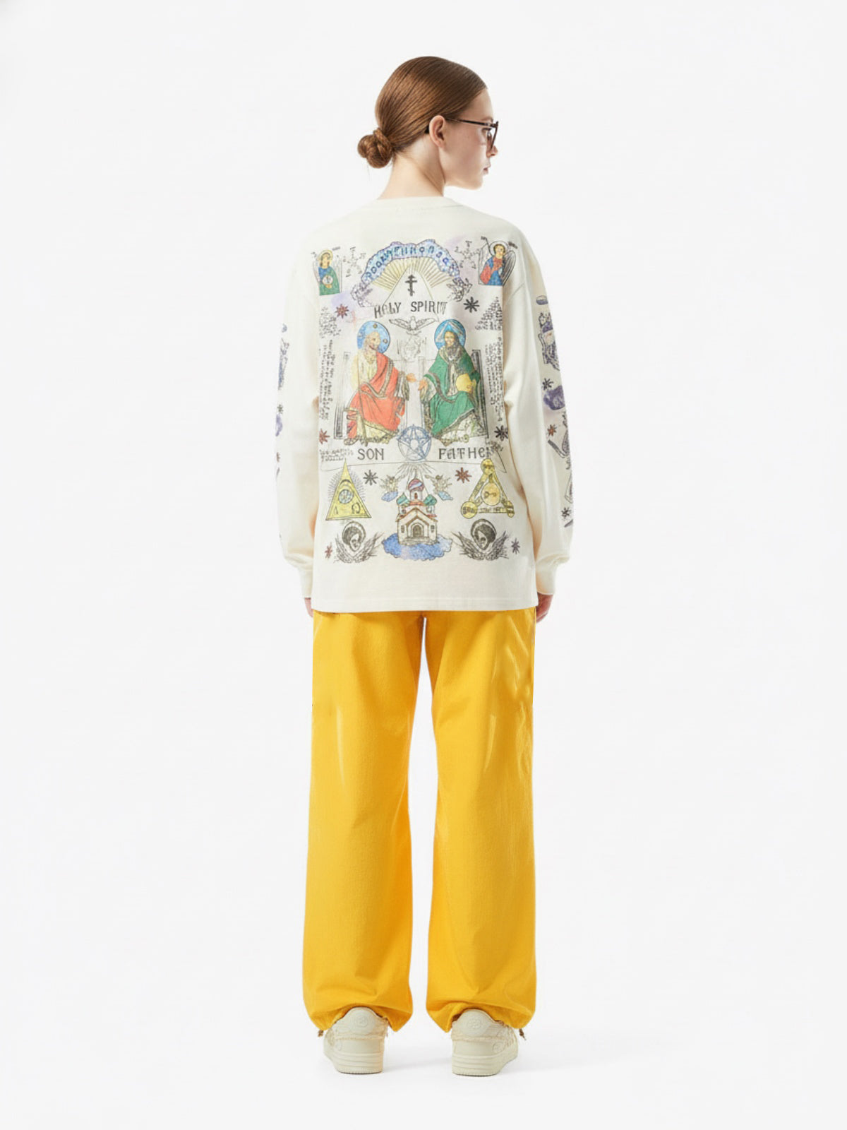 Thesupermade American High Street Graffiti Long Sleeve T-Shirt