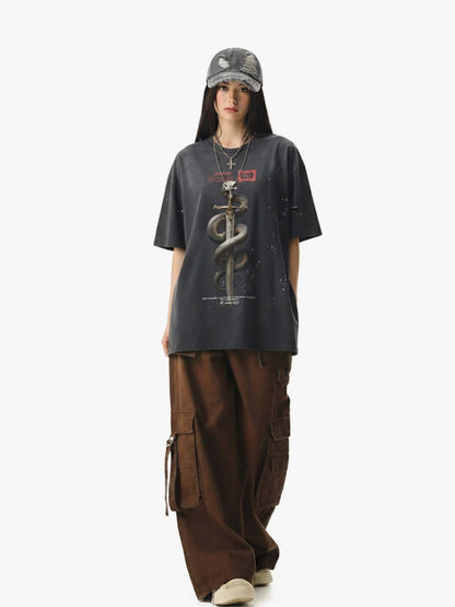 Snake and Sword Graphic T-Shirt