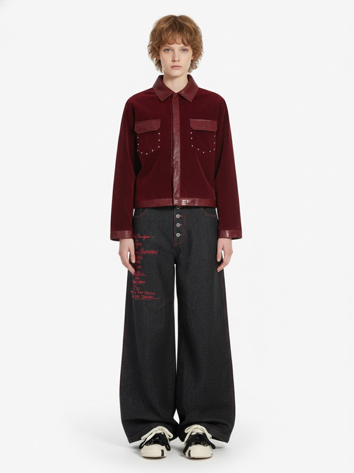 Vintage Suede PU Leather Collar Zip Up Jacket