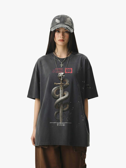 Snake and Sword Graphic T-Shirt