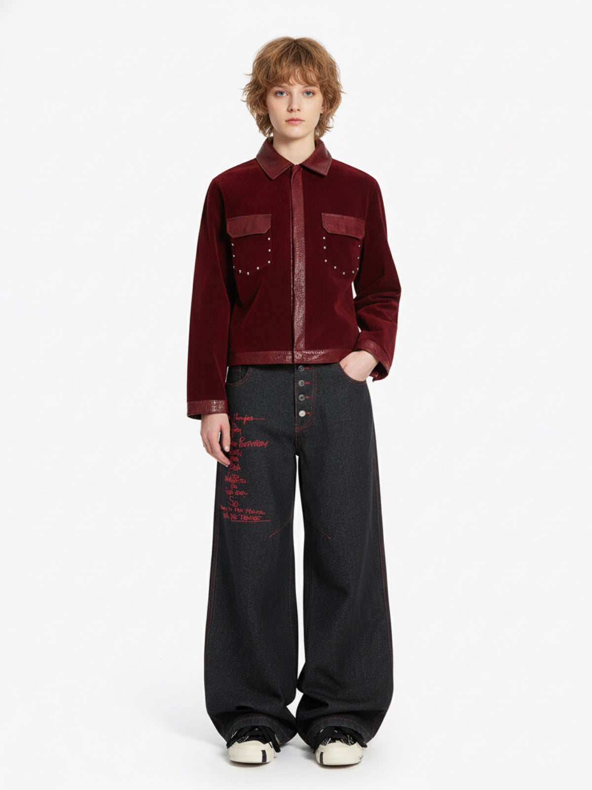 Vintage Suede PU Leather Collar Zip Up Jacket