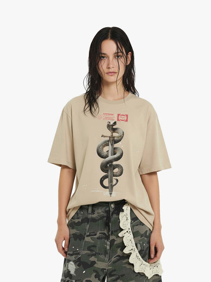 Snake and Sword Graphic T-Shirt