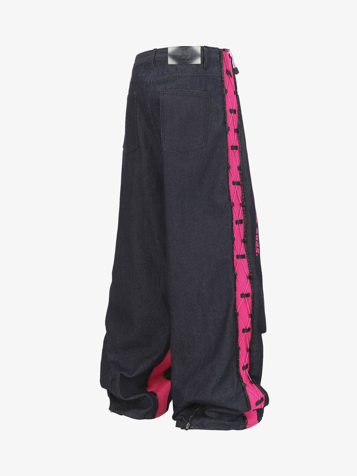 Retro High Street Color-Block Baggy Jeans 