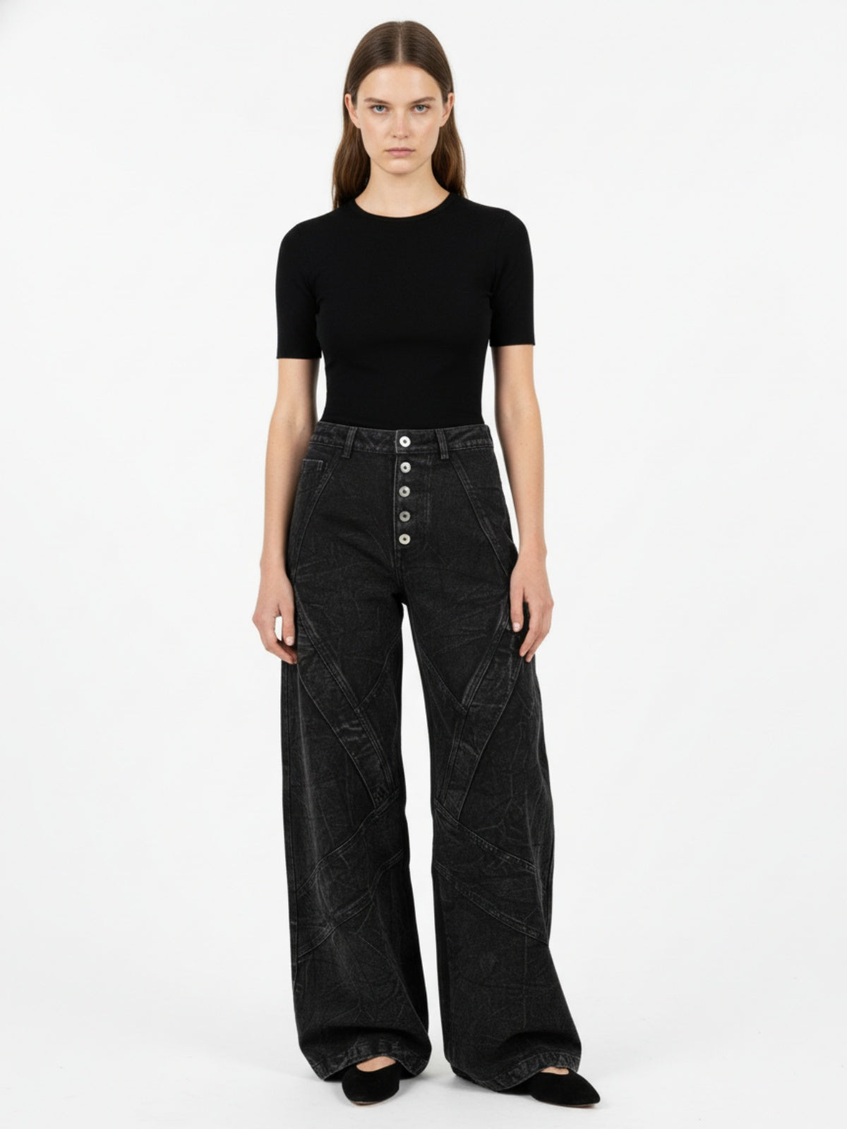 High Street Functional Structured Design Tie-Dye Baggy Jeans