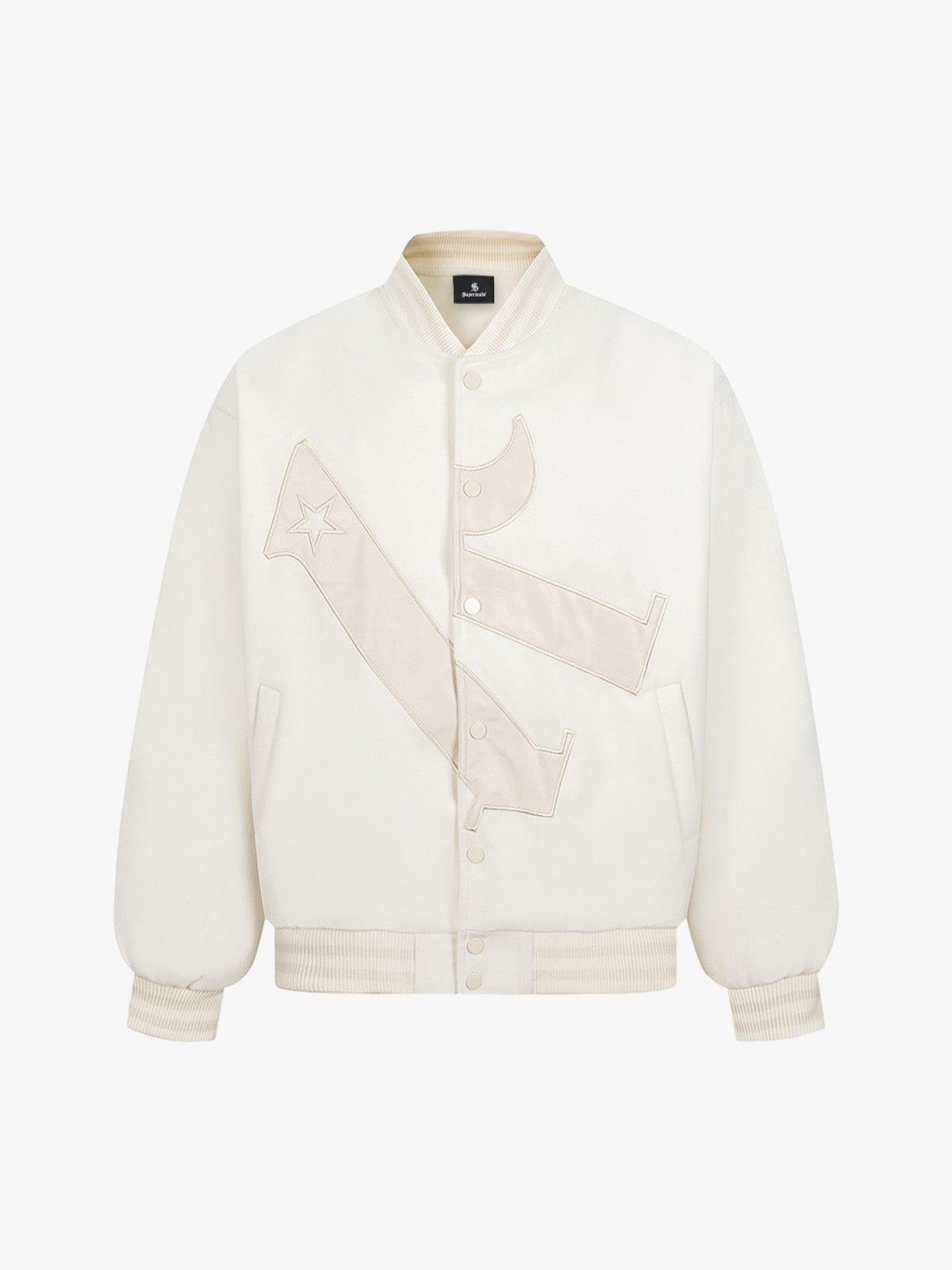 Vintage Patchwork Leather Baseball Jacket 