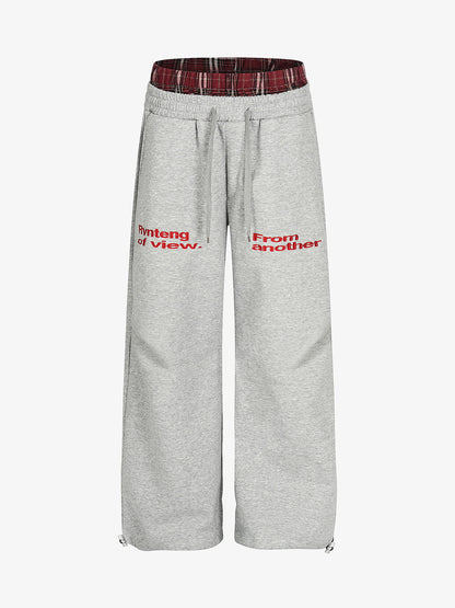 Retro Double Waist Loose Wide-Leg Pants 