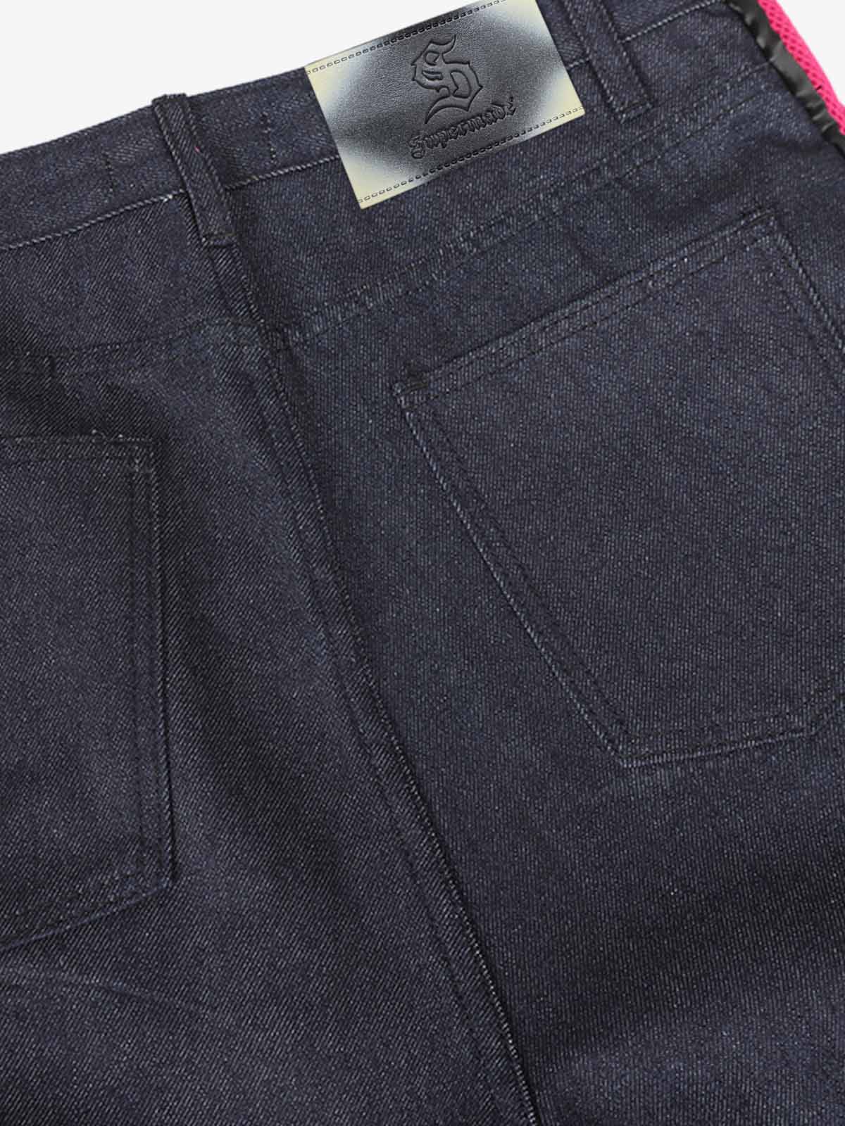 Retro High Street Color-Block Baggy Jeans 