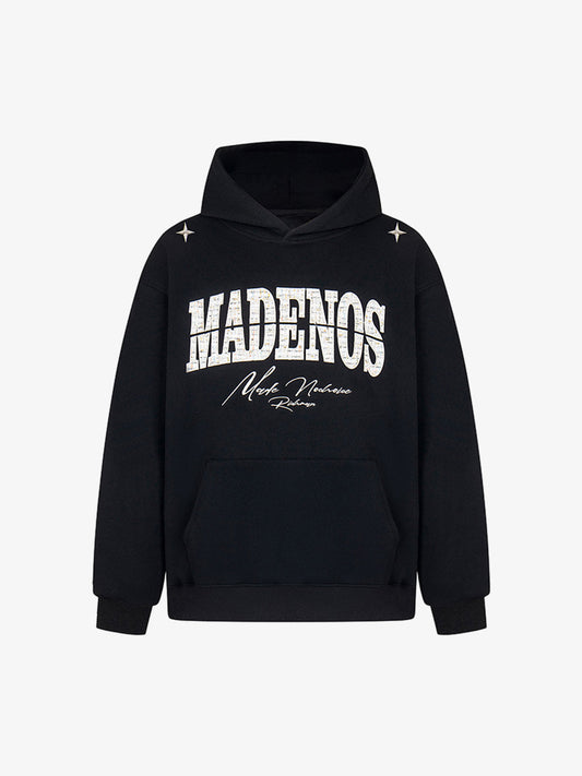 Stylish Hooded Sweatshirt with Embellished Lettering for Men and Women - Perfect for Casual Wear 