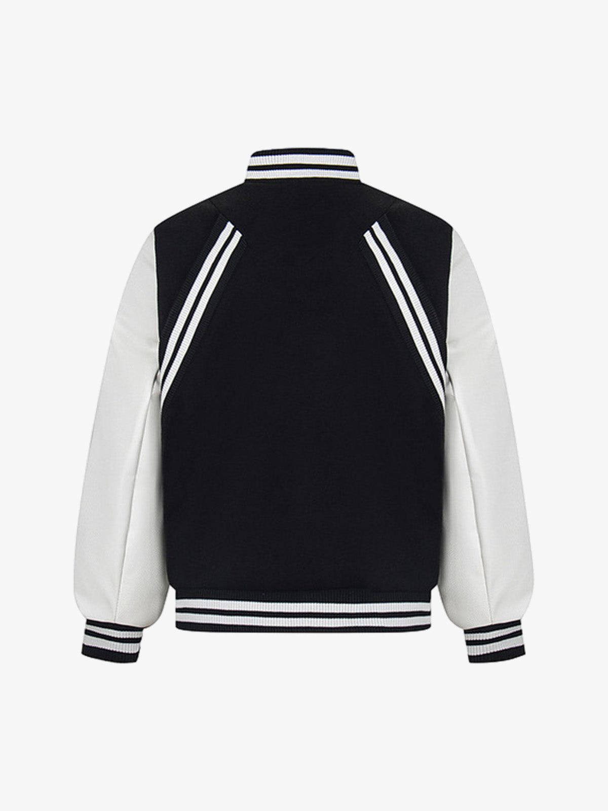 Retro Stripe With Contrast Stitching Baseball Jacket 