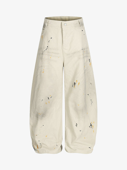Retro Inkjet Dirty Dyed Barrel Pants 